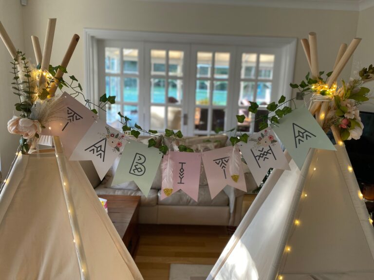 Named bunting - Sleepylily - Sleepover birthday parties for kids