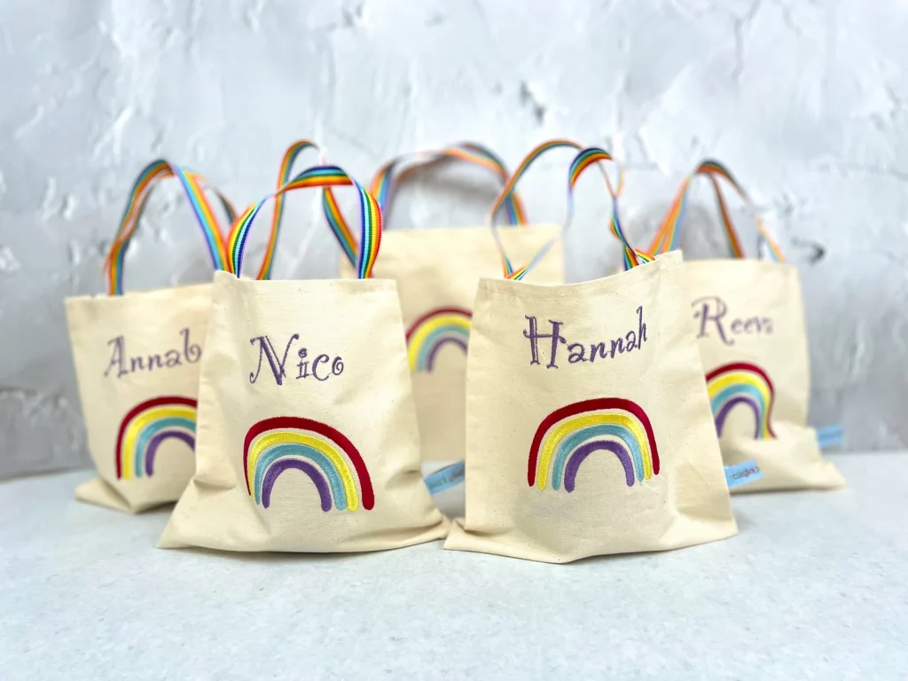 Rainbow tote bags
