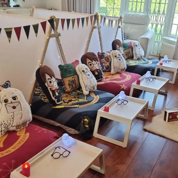 Harry Potter inspired sleepover set up by party-licious