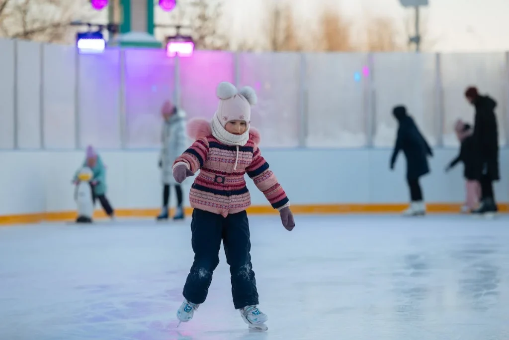 Girl on ice skating rink